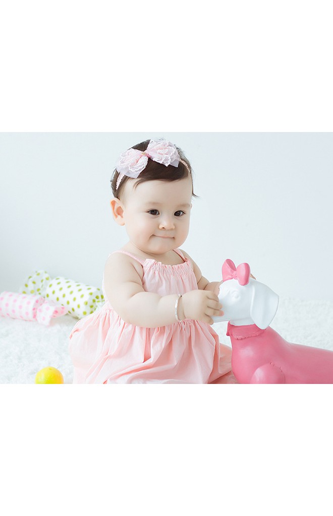 สายคาดผมเด็กหญิงรูปโบว์ลูกไม้สวย