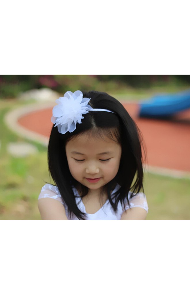 ที่คาดผมสาวน้อยแต่งดอกไม้ฟู