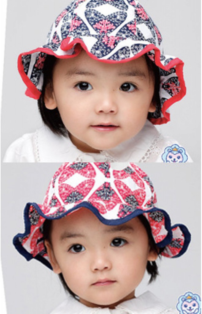 หมวกสาวน้อยลายหัวใจ ชายระบายหวานๆ กุ๊นขอบสีเข้ม หมวกสาวน้อยลายหัวใจ ชายระบายหวานๆ กุ๊นขอบสีเข้ม