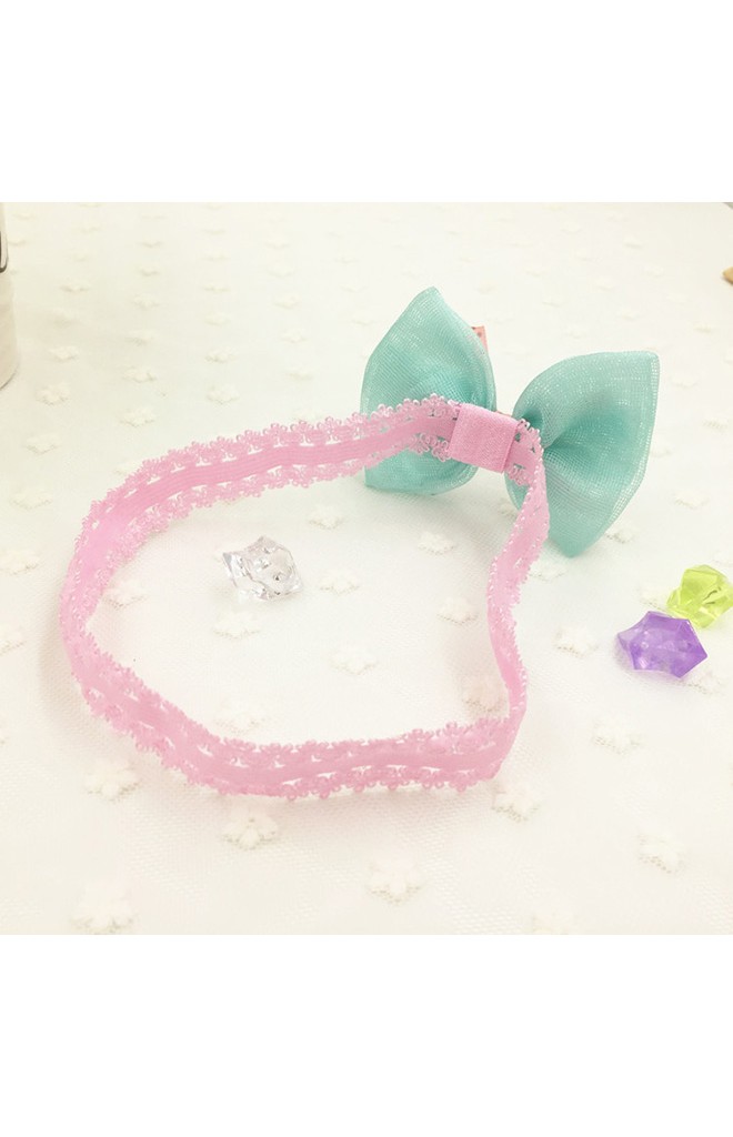 สายคาดผมโบว์สีหวาน ซ้อนด้วยสายโบว์เล็กลายจุด