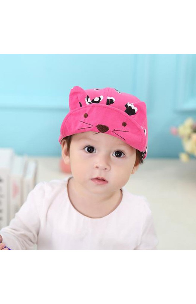 หมวแก๊ปเด็กลายเสือดาว ปลายปีกแต่งหูเสือ
