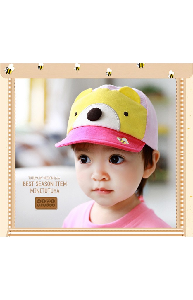 หมวกแก๊ปเด็กหน้าหมี ปีกหมวกรูปผึ้ง จาก TUTUYA
