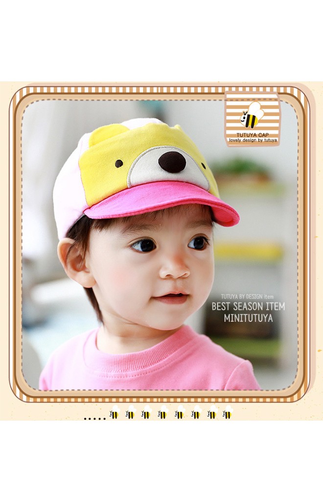 หมวกแก๊ปเด็กหน้าหมี ปีกหมวกรูปผึ้ง จาก TUTUYA