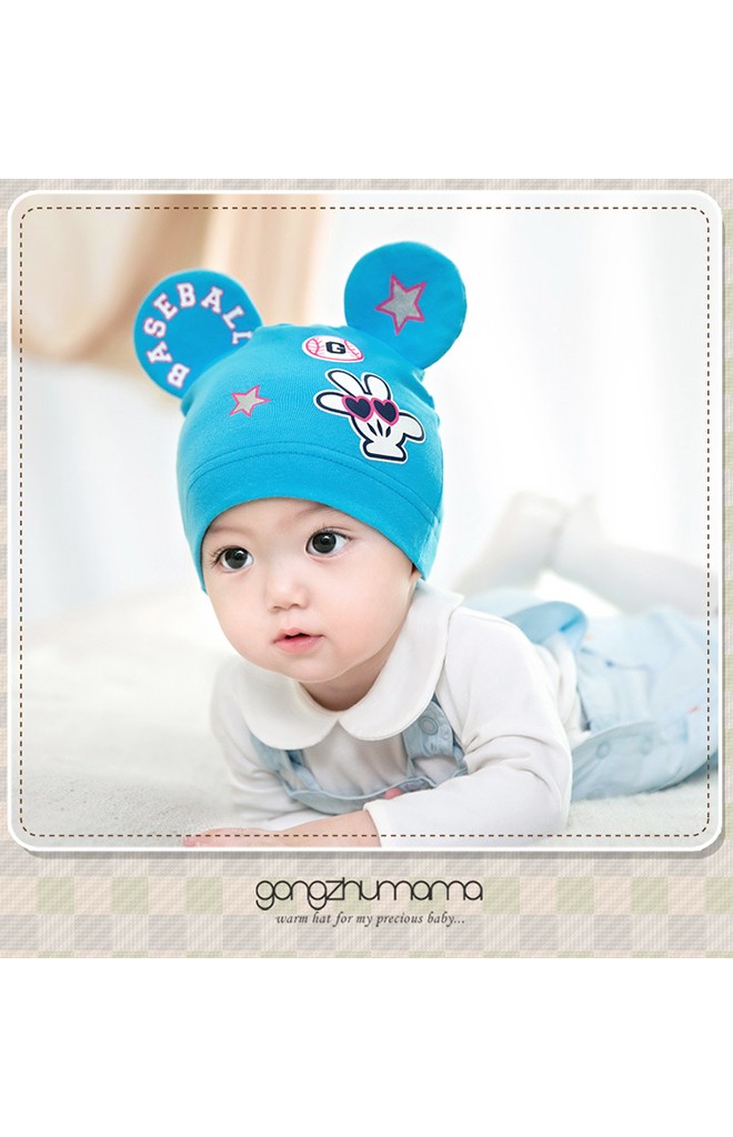 หมวกเด็กแต่งหูมิกกี้สกรีน BASEBALL จาก GZMM
