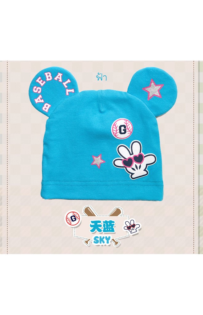 หมวกเด็กแต่งหูมิกกี้สกรีน BASEBALL จาก GZMM