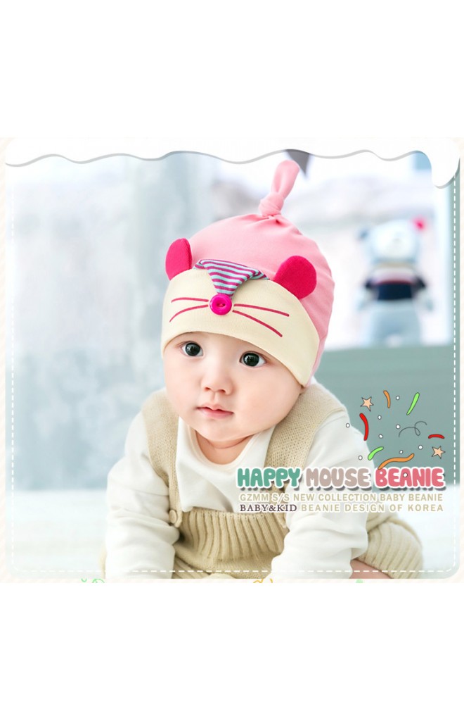 หมวกเด็ก ลาย HAPPY MOUSE BEANIE & BIBSET จาก GZMM