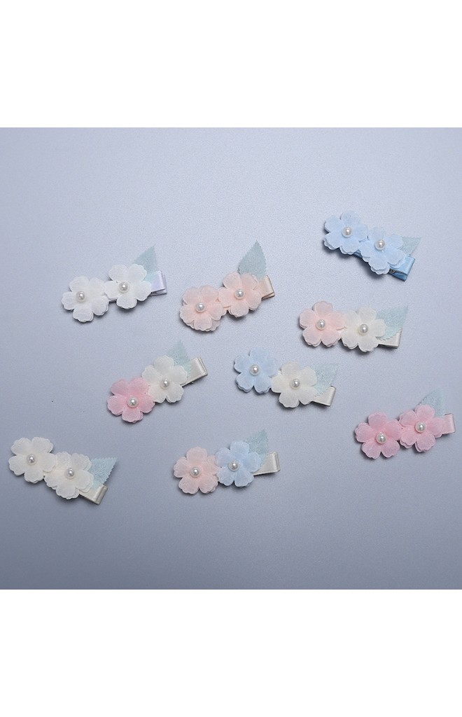 กิ๊บติดผมเด็กหญิงดอกไม้คู่สีหวาน แพ็ค 3 ชิ้น