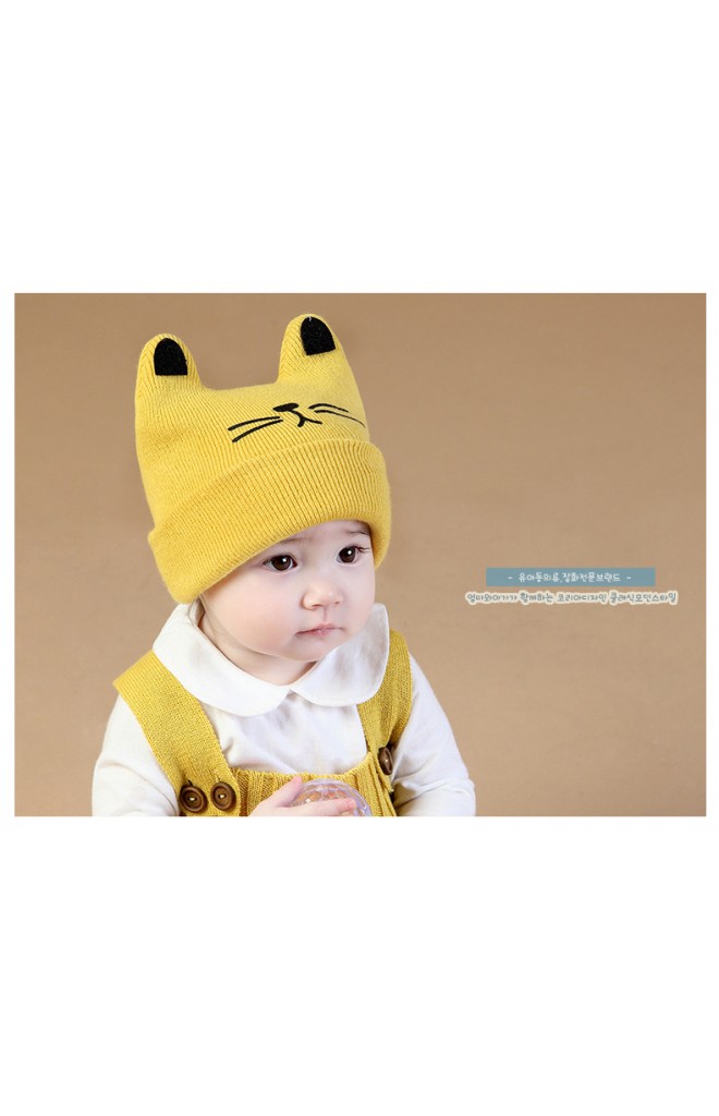 หมวกถักหน้าแมวหูตั้ง