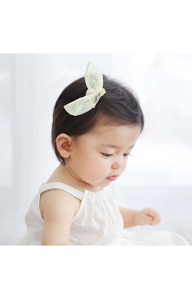 กิ๊บเด็กหูกระต่ายเซ็ต 2 ชิ้น สีเหลือง และ ชมพู ใส่ได้ 2 ด้าน