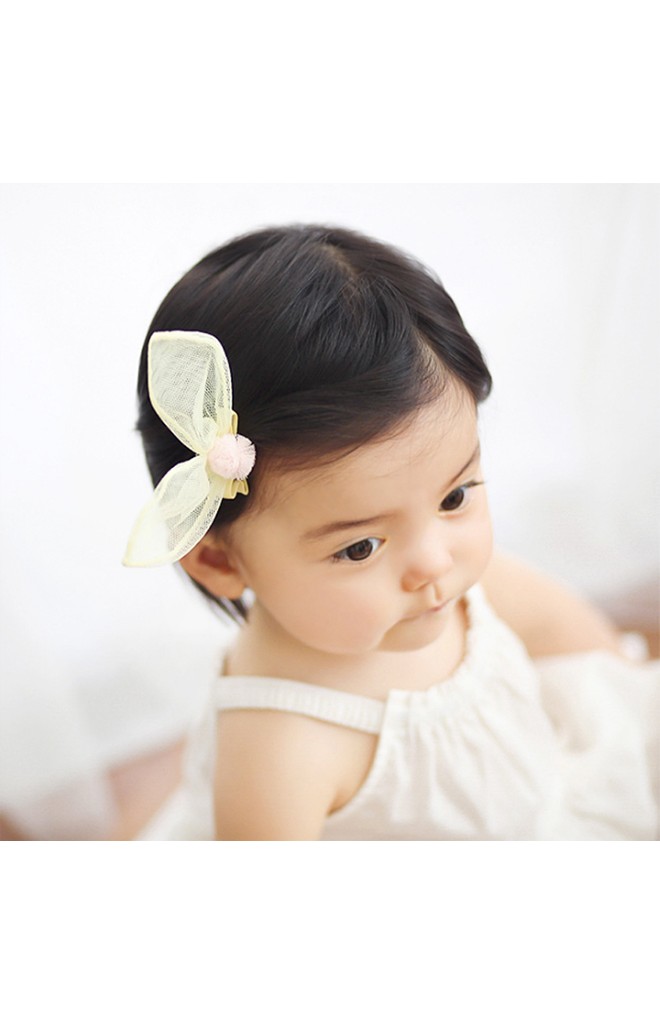 กิ๊บเด็กหูกระต่ายเซ็ต 2 ชิ้น สีเหลือง และ ชมพู ใส่ได้ 2 ด้าน