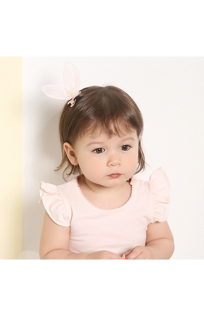 กิ๊บเด็กหูกระต่ายเซ็ต 2 ชิ้น สีเหลือง และ ชมพู ใส่ได้ 2 ด้าน
