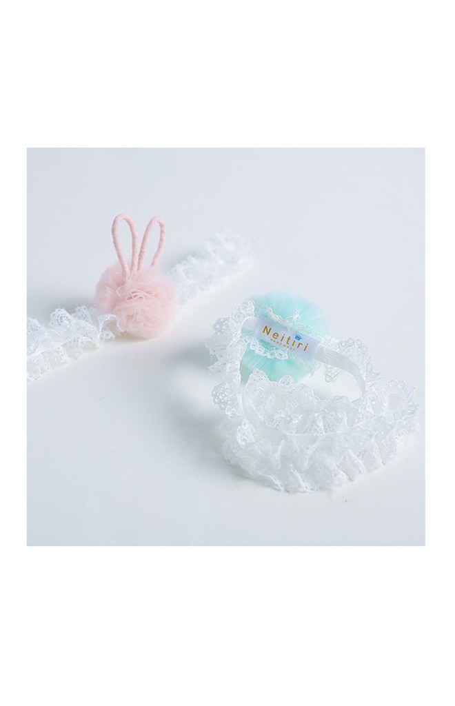 สายคาดผมปอมปอมผ้าโปร่งแต่งหูกระต่าย จาก Angel Neitiri