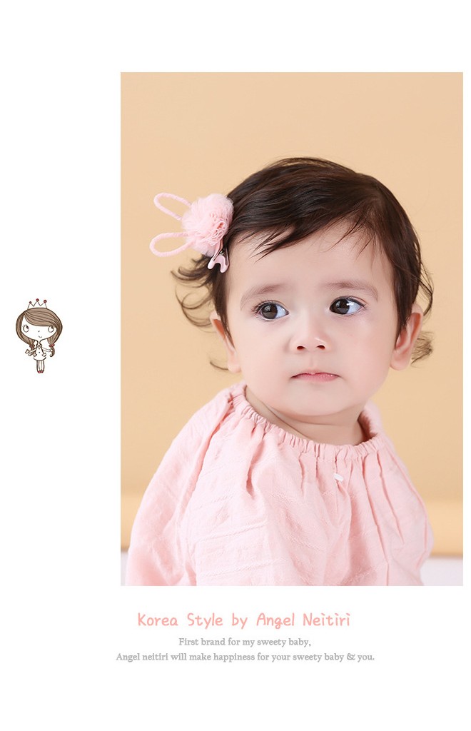 กิ๊บผมเด็กปอมปอมผ้าโปร่งแต่งหูกระต่าย จาก Angel Neitiri