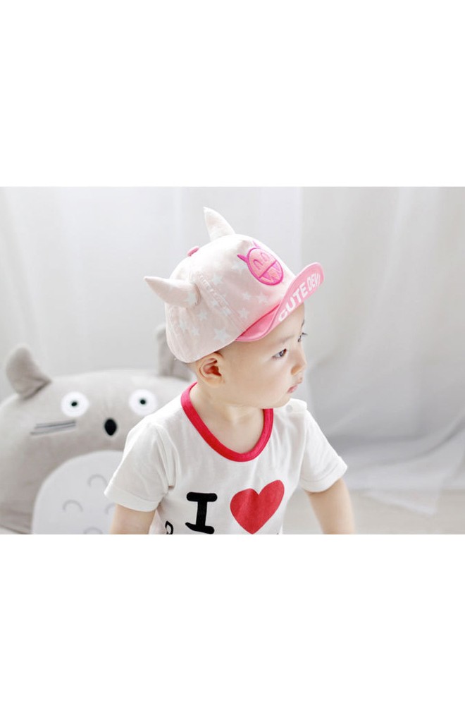 หมวกแก๊ปปีศาจน้อยลายดาวแต่งเขาสกรีนอักษร CUTE DEVIL ยี่ห้อ Goodkid
