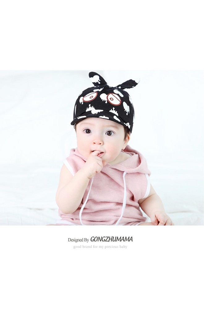 หมวกแก๊ปเด็กหน้าการ์ตูนแต่งหูลายหัวใจละลาย จาก GZMM