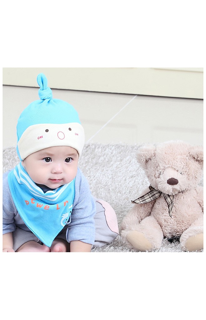 เซ็ตหมวกเด็กพร้อมผ้ากันเปื้อนลาย เป็ด หมี ลูกเจี๊ยบ จาก yoyotree
