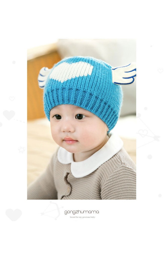 หมวกไหมพรม Angel ด้านหน้ารูปหัวใจ จาก GZMM