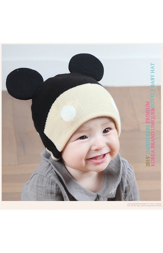 หมวกถักมิกกี้รูปมืออักษร My Mouse หมวกน่ารักใส่ได้ทั้งสองด้าน TIANYIBEAR