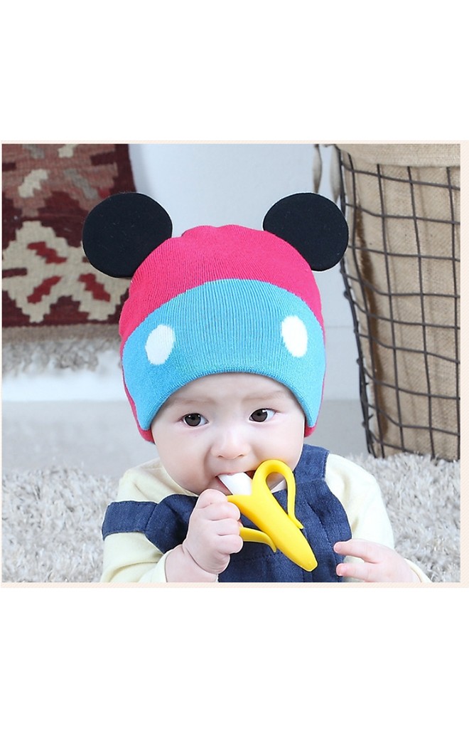 หมวกถักมิกกี้รูปมืออักษร My Mouse หมวกน่ารักใส่ได้ทั้งสองด้าน TIANYIBEAR