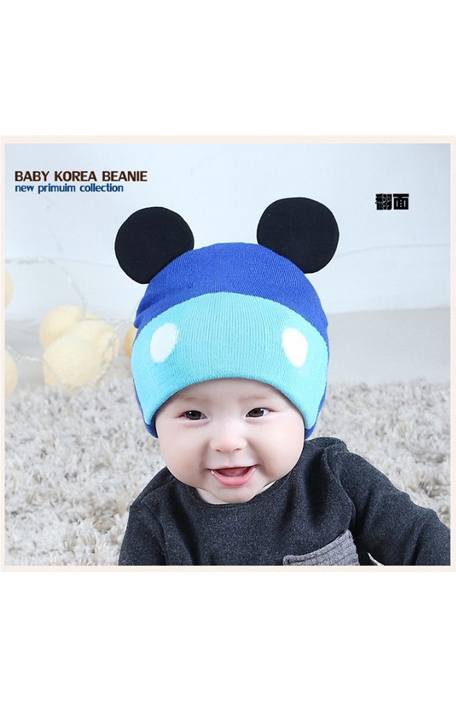 หมวกถักมิกกี้รูปมืออักษร My Mouse หมวกน่ารักใส่ได้ทั้งสองด้าน TIANYIBEAR