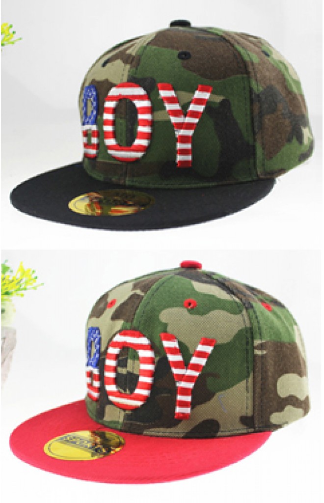 หมวกแก๊ปลายทหาร ปักอักษร BOY ปักหมวกสีพื้น หมวกแก๊ปลายทหาร ปักอักษร BOY ปักหมวกสีพื้น
