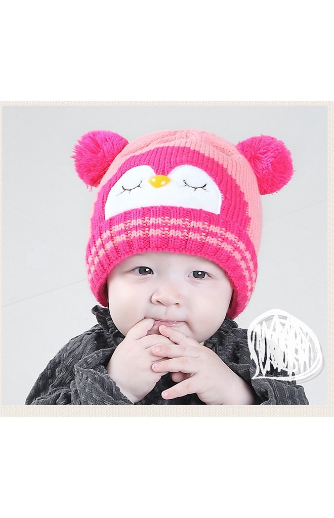หมวกไหมพรมนกฮูกแต่งหูปอมปอมน่ารักจาก MOFABABI