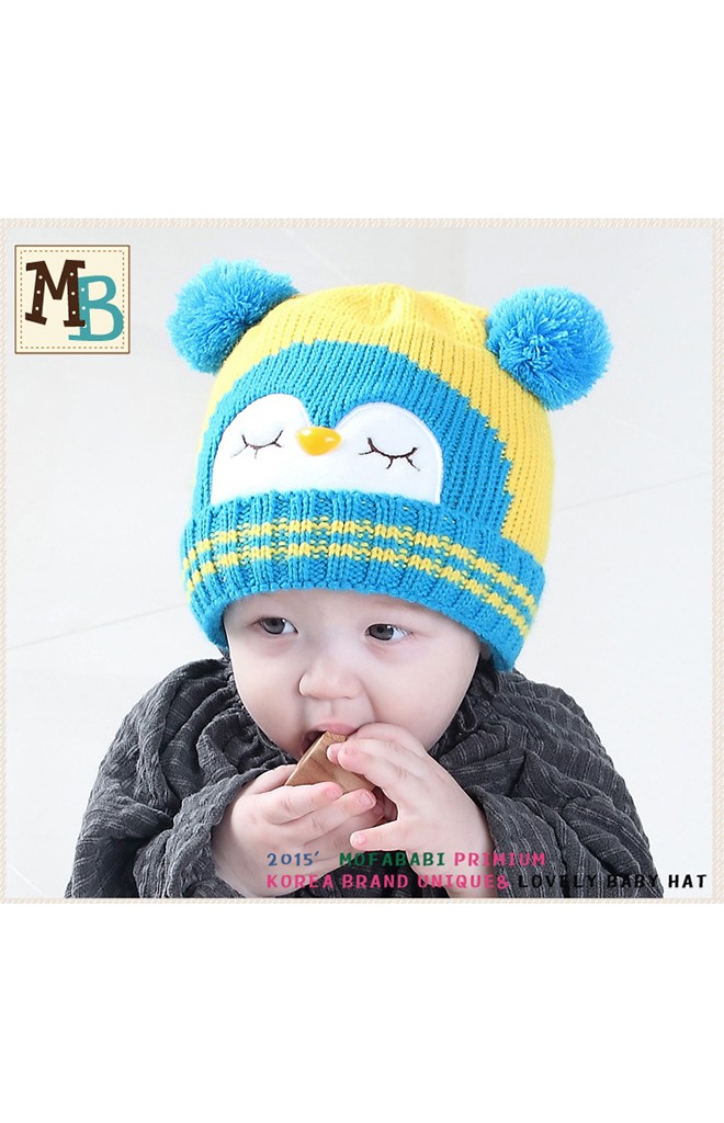 หมวกไหมพรมนกฮูกแต่งหูปอมปอมน่ารักจาก MOFABABI