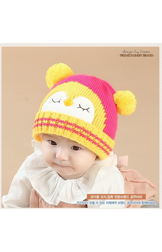 หมวกไหมพรมนกฮูกแต่งหูปอมปอมน่ารักจาก MOFABABI