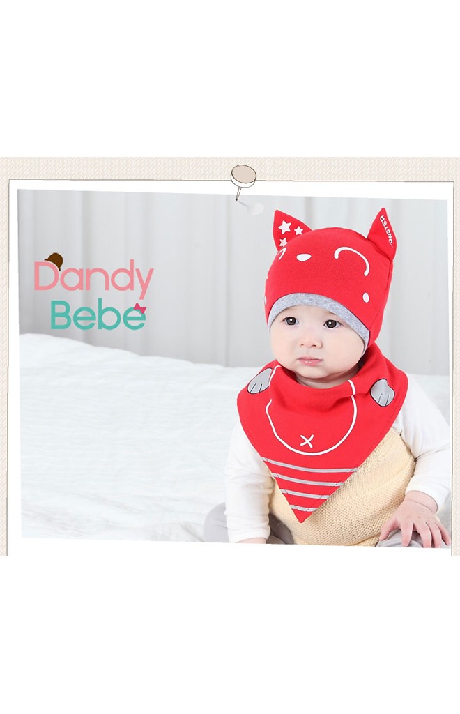 เซ็ตหมวก MONSTER พร้อมผ้ากันเปื้อนลายเข้าชุดกัน DANDY BEBE