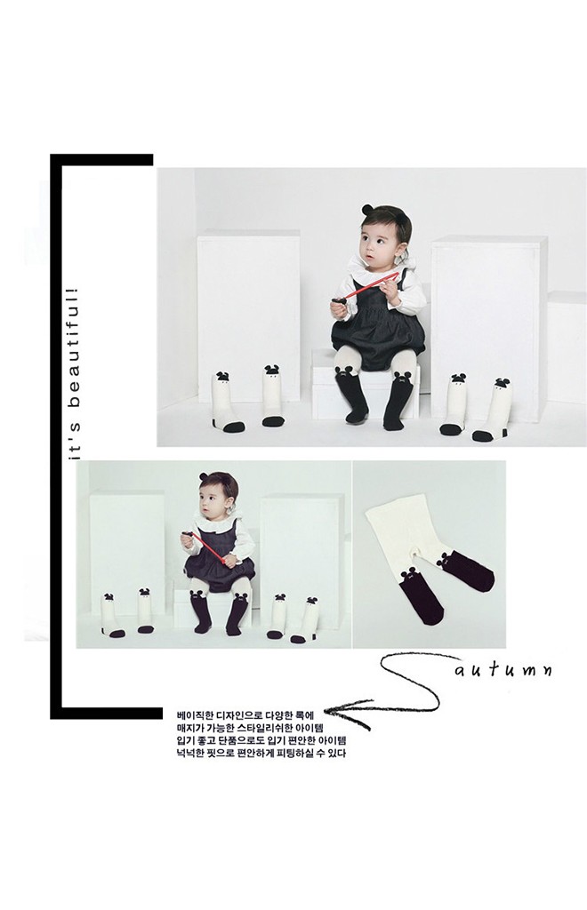 ถุงน่องเด็กกันหนาวลายมิกกี้โทนขาว-ดำ