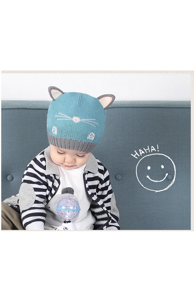หมวกไหมพรมแมวน้อยน่ารัก
