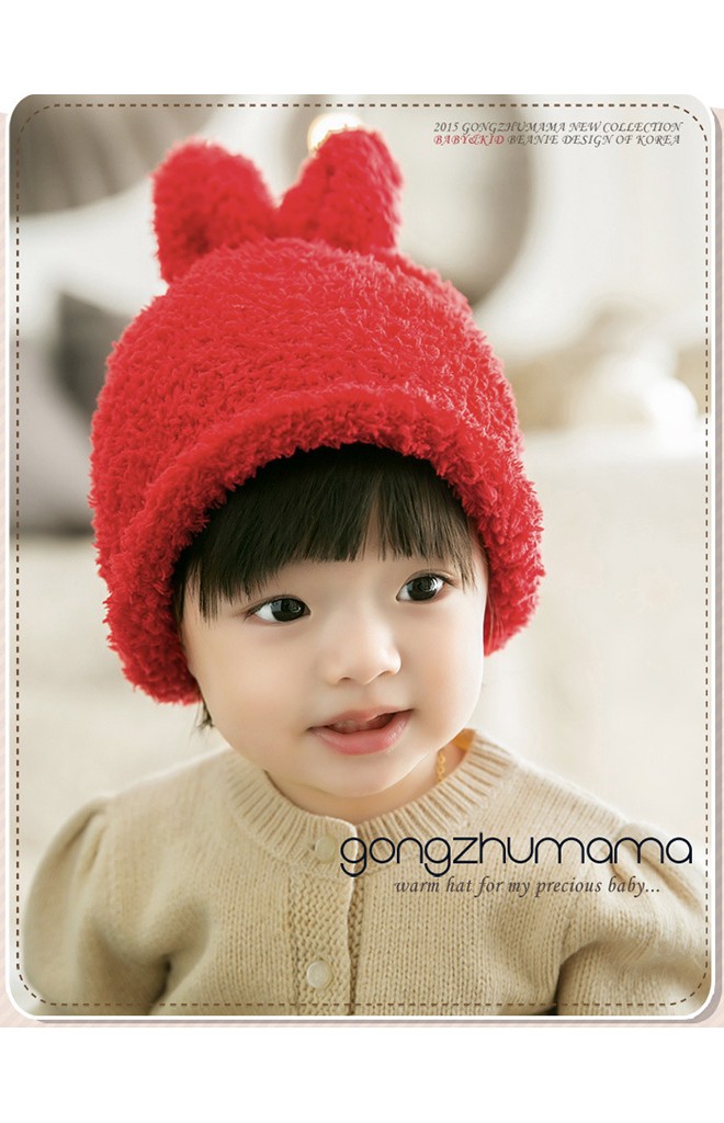 หมวกไหมพรมกระต่ายหูตั้งไหมพรมฟู GZMM