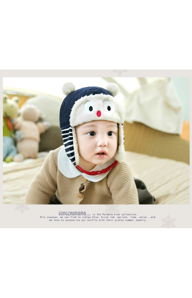 หมวกกันหนาวเด็กหน้าหมีแต่งหูลายมิกกี้น่ารัก GZMM