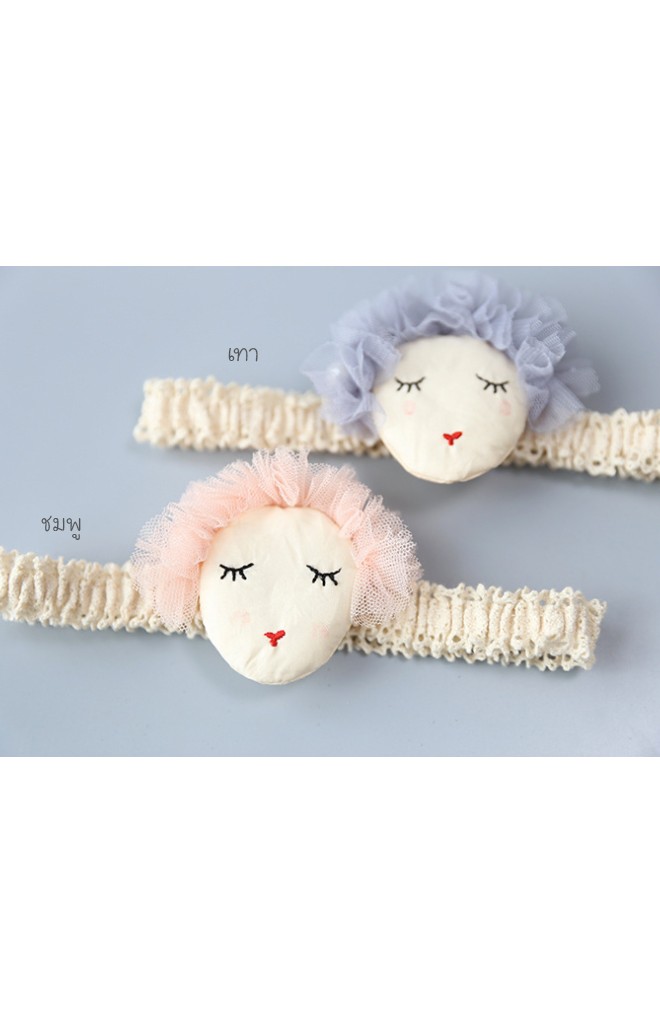 สายคาดผมเด็กหญิงแต่งหน้าตุ๊กตาช่วงผมฟูๆ ประดับมุก Angel Neitiri