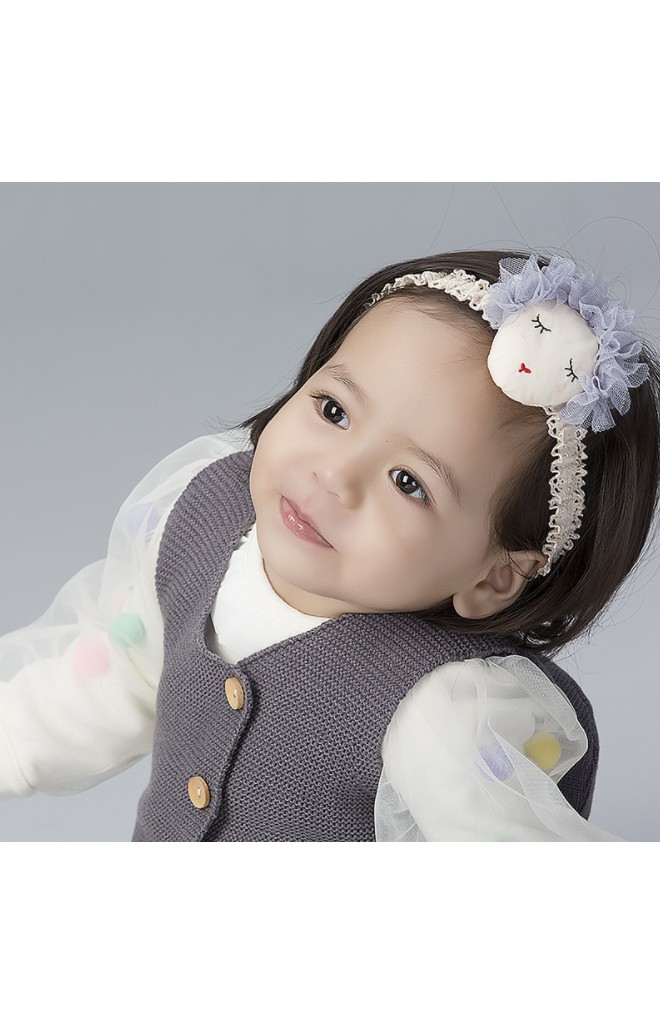 สายคาดผมเด็กหญิงแต่งหน้าตุ๊กตาช่วงผมฟูๆ ประดับมุก Angel Neitiri