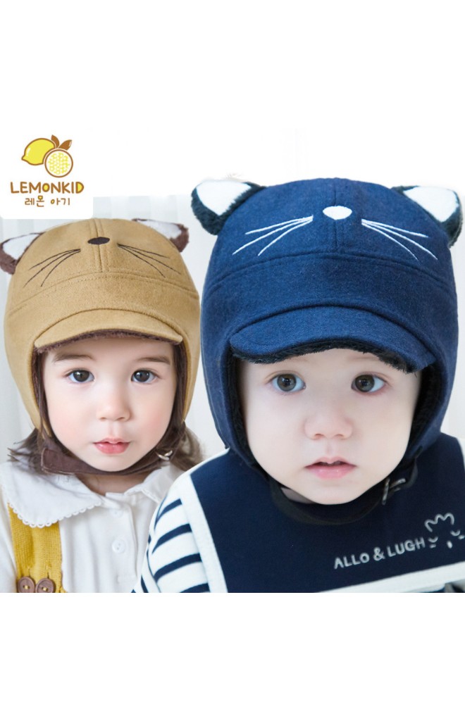 หมวกกันหนาวหน้าแมว แต่งหูน่ารัก จาก Lemonkid