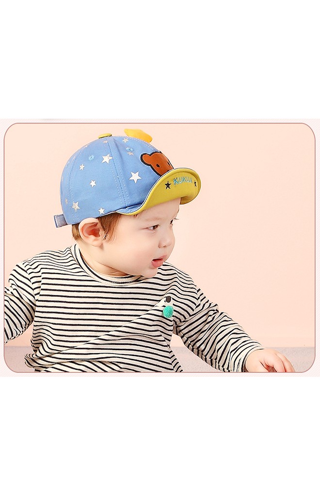 หมวกแก๊ปลายดาวแต่งหน้าหมีน้อย จาก KUKUJI