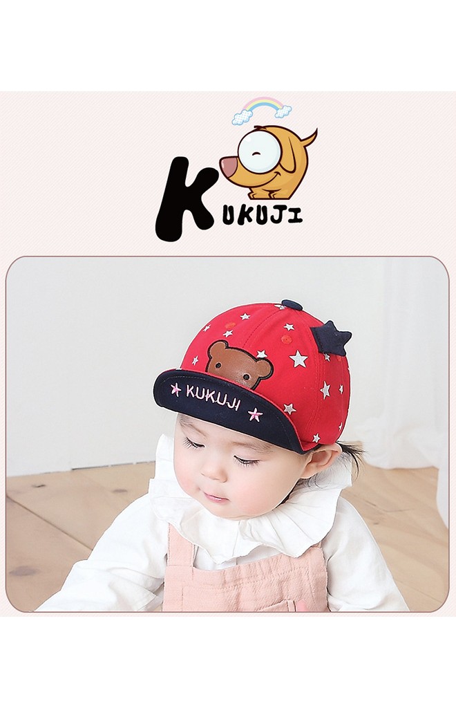 หมวกแก๊ปลายดาวแต่งหน้าหมีน้อย จาก KUKUJI