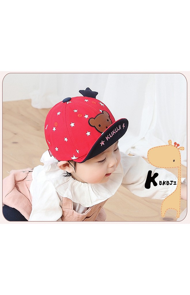 หมวกแก๊ปลายดาวแต่งหน้าหมีน้อย จาก KUKUJI