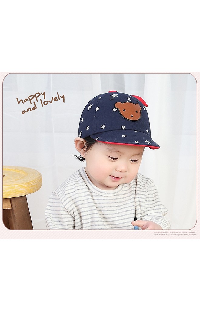 หมวกแก๊ปลายดาวแต่งหน้าหมีน้อย จาก KUKUJI