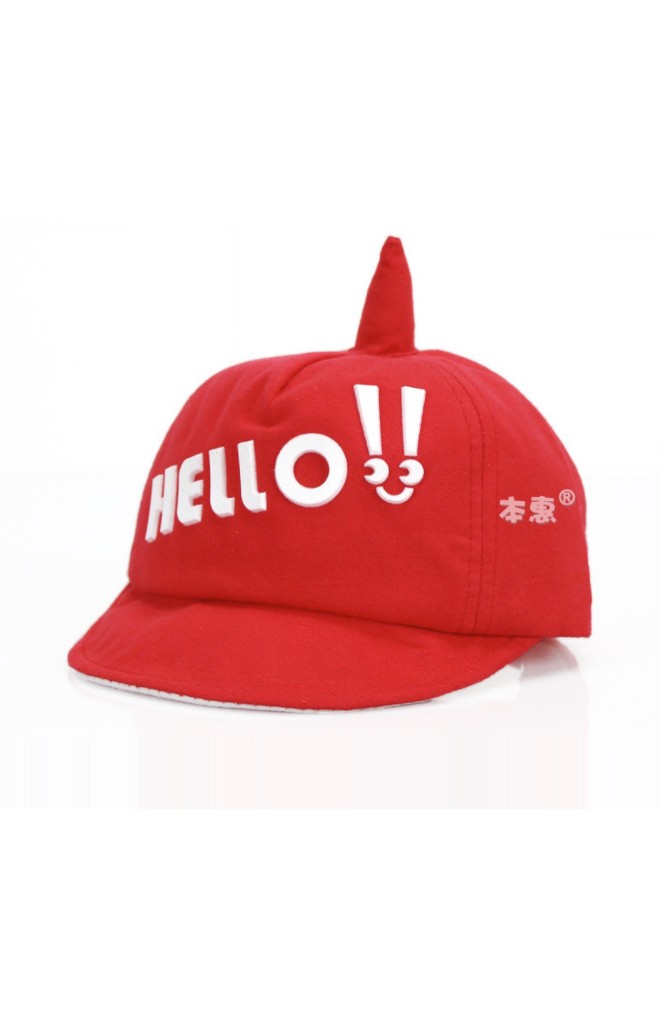 หมวกแก๊ปเด็กยอดแหลม แต่งอักษร HELLO!!