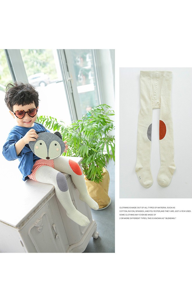 ถุงน่องเด็กกันหนาวช่วงเข่าวงกลมสี