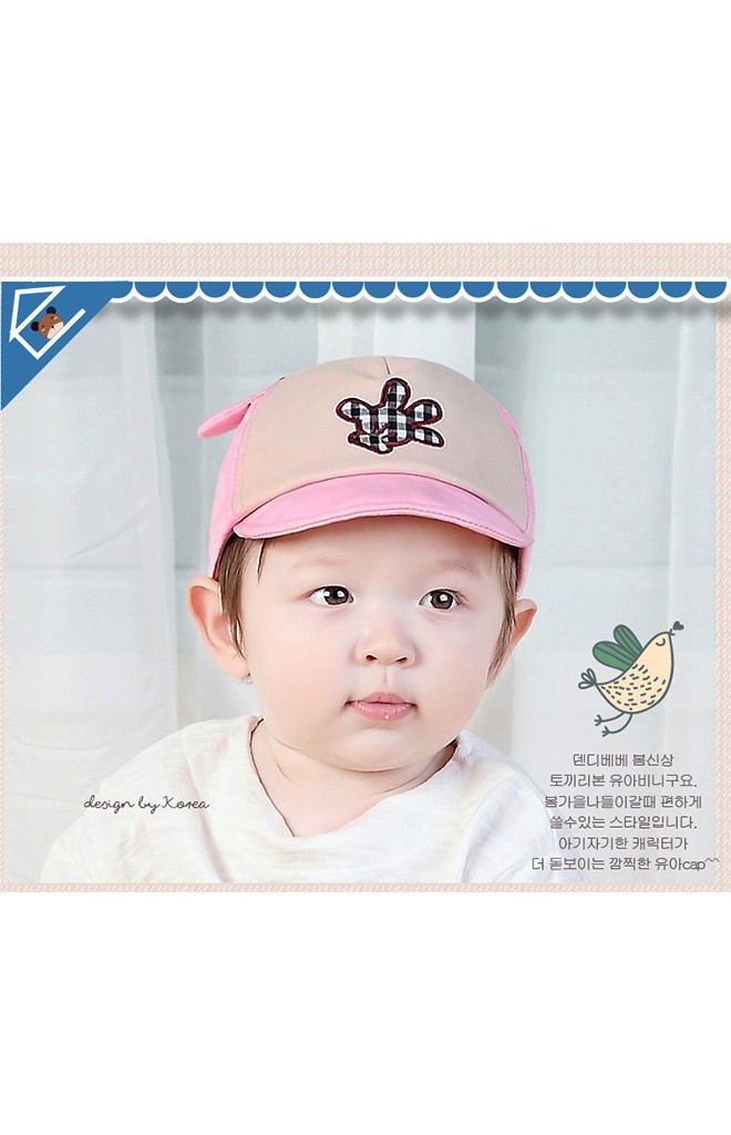 หมวกแก๊ปแต่งรูปมือ ใต้หมวกปักปากยิ้ม TIANYIBEAR