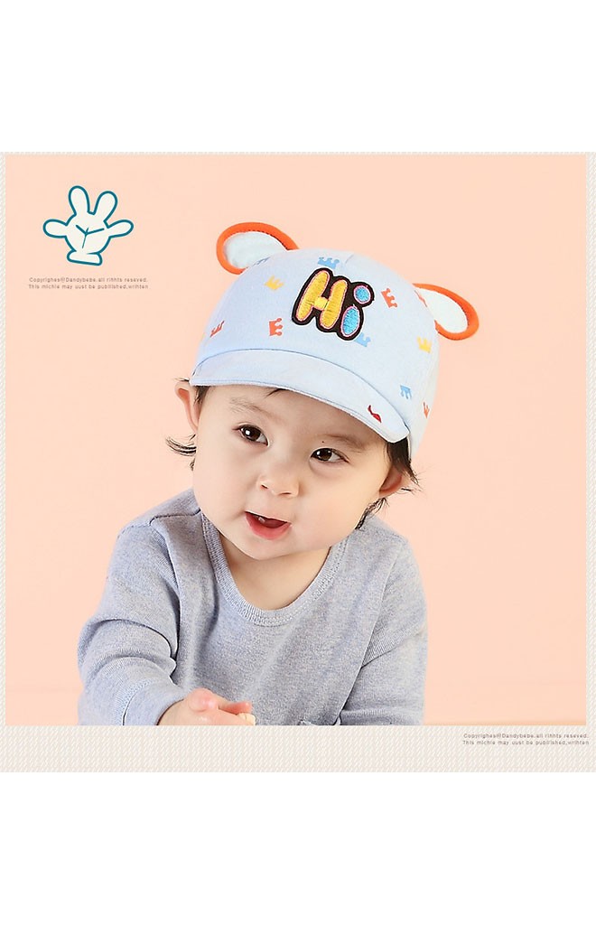 หมวกแก๊ปแต่งหูมิกกี้ ลายมงกุฎ ปักอักษร Hi จาก TIANYI BEAR