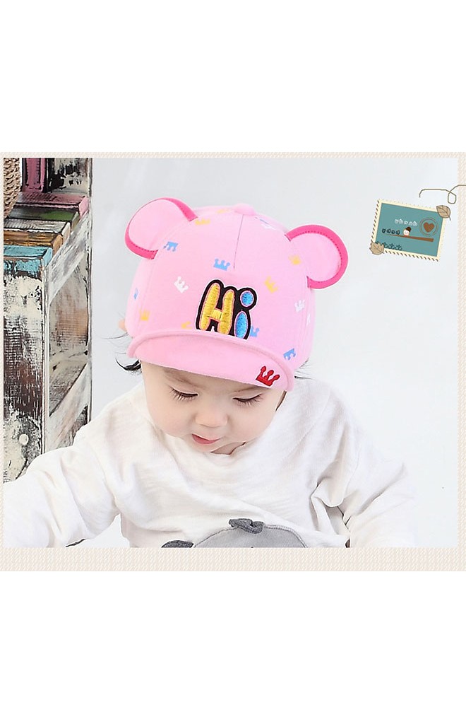 หมวกแก๊ปแต่งหูมิกกี้ ลายมงกุฎ ปักอักษร Hi จาก TIANYI BEAR
