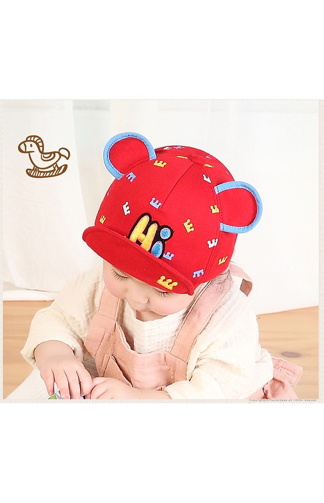 หมวกแก๊ปแต่งหูมิกกี้ ลายมงกุฎ ปักอักษร Hi จาก TIANYI BEAR
