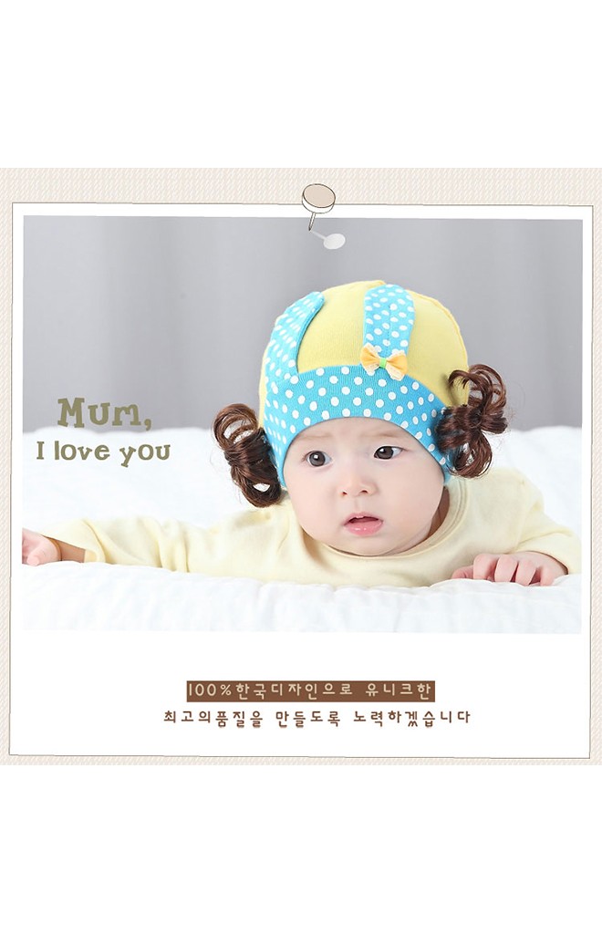 หมวกปอยผมแต่งหูกระต่ายผูกโบว์เล็กๆ น่ารัก