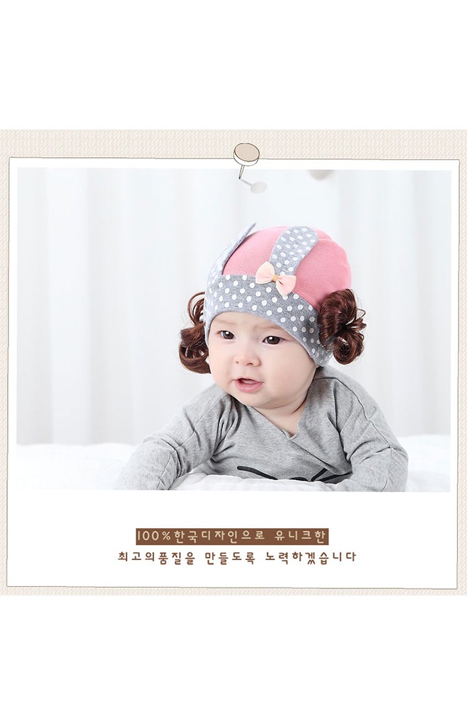 หมวกปอยผมแต่งหูกระต่ายผูกโบว์เล็กๆ น่ารัก