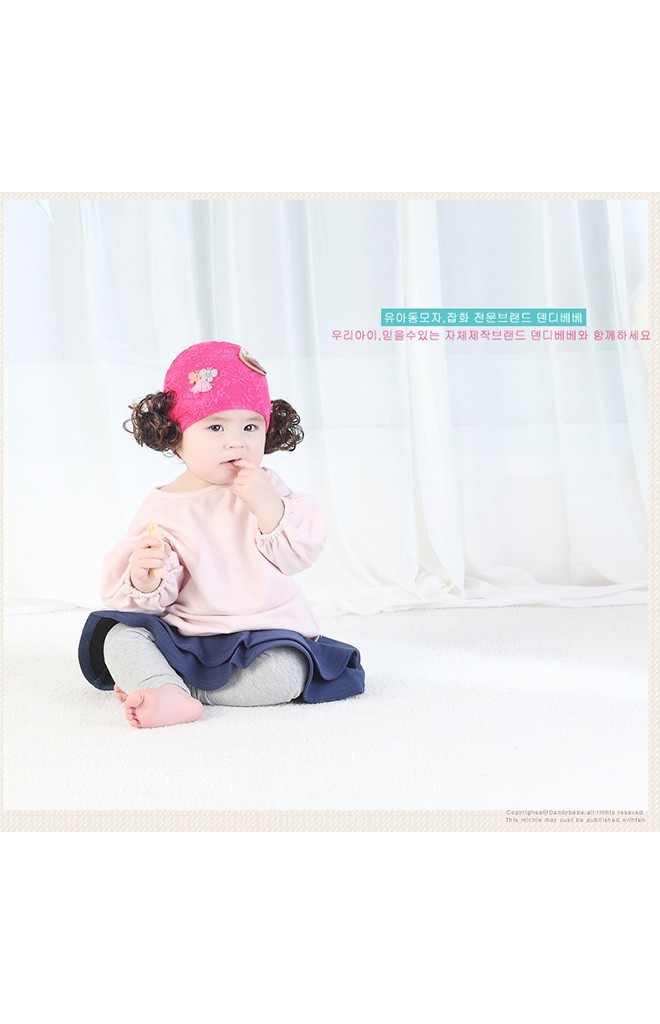 หมวกปอยผมผ้าลูกไม้ยืดแต่งผีเสื้อและดอกไม้ จาก TIANYI BEAR