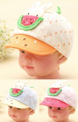 หมวกแก๊ปเด็กเล็กรูปกระต่ายหม่ำแตงโม